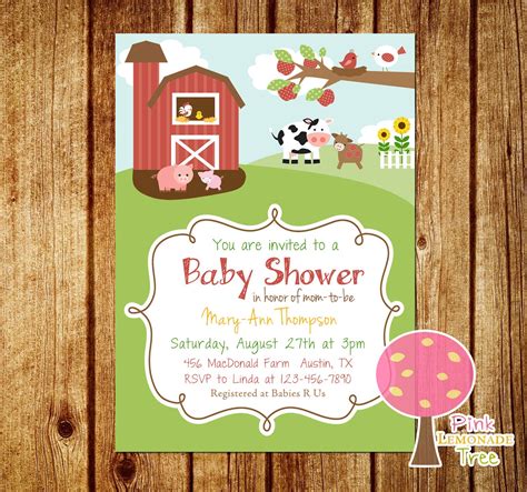 farm baby shower invitations|farm themed baby shower invitations.